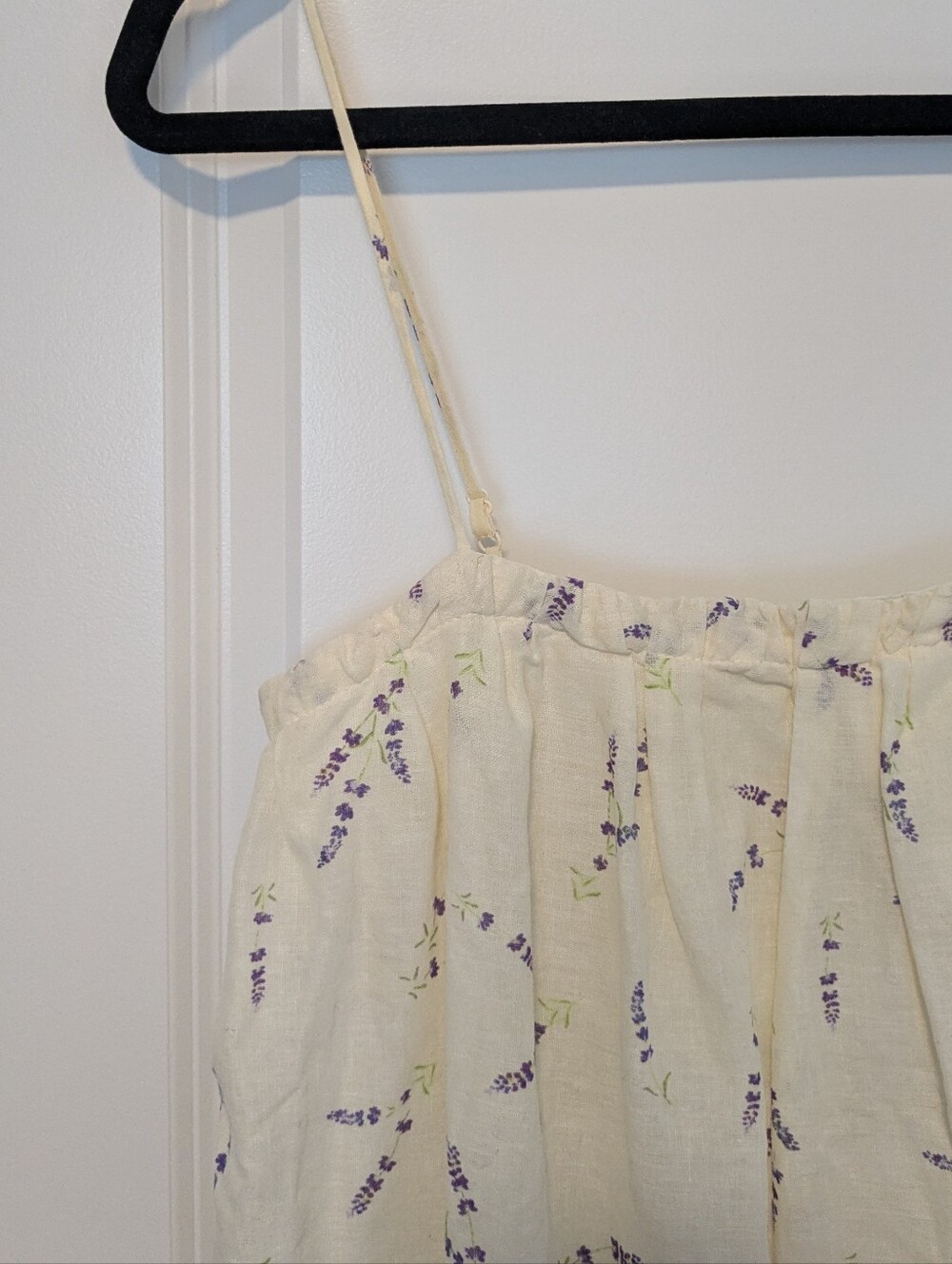 Cream Lavender Print Maxi Sundress - Picture 4 of 7